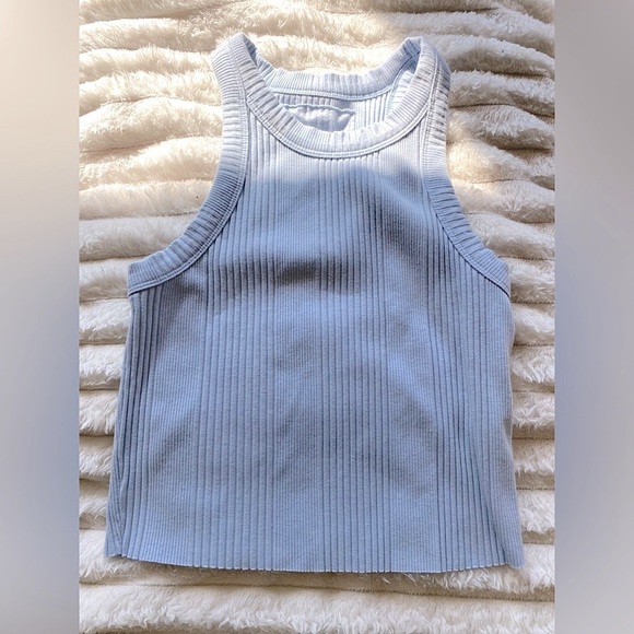 aerie Tops - Aerie Ribbed Sleeveless Top in Light Blue